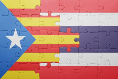 Katalonya ve Tayland ulusal bayrak ile bulmaca