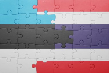 Estonya ve Tayland ulusal bayrak ile bulmaca