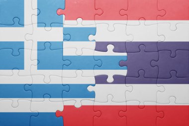 Yunanistan ve Tayland ulusal bayrak ile bulmaca