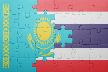 Kazakistan ve Tayland ulusal bayrak ile bulmaca