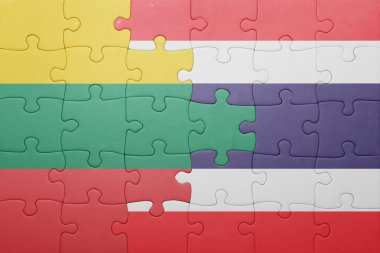 Litvanya ve Tayland ulusal bayrak ile bulmaca