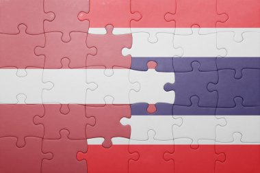 Letonya ve Tayland ulusal bayrak ile bulmaca