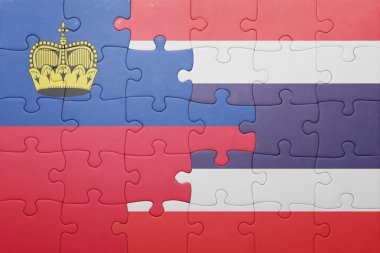 liechtenstein ve Tayland ulusal bayrak ile bulmaca