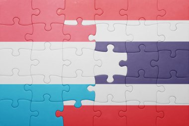 Lüksemburg ve Tayland ulusal bayrak ile bulmaca