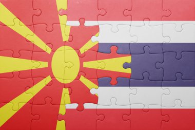 Makedonya ve Tayland ulusal bayrak ile bulmaca