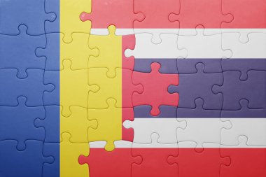 Romanya ve Tayland ulusal bayrak ile bulmaca