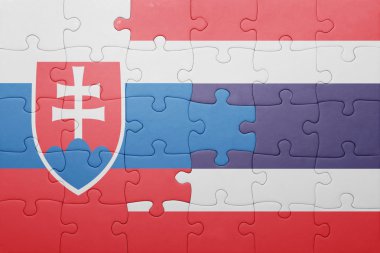 Slovakya ve Tayland ulusal bayrak ile bulmaca