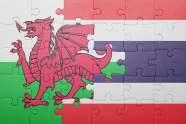 Galler ve Tayland ulusal bayrak ile bulmaca