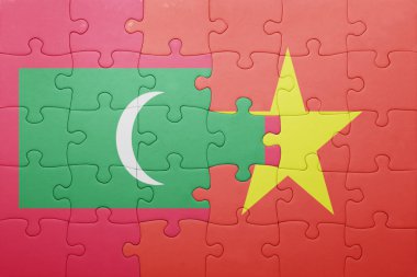 Maldivler ve vietnam ulusal bayrak ile bulmaca
