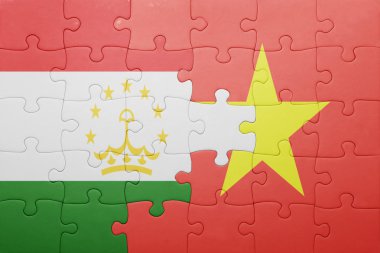 Tacikistan ve vietnam ulusal bayrak ile bulmaca