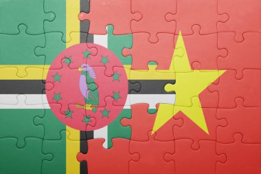 Dominika ve vietnam ulusal bayrak ile bulmaca