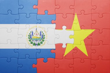 el salvador ve vietnam ulusal bayrak ile bulmaca