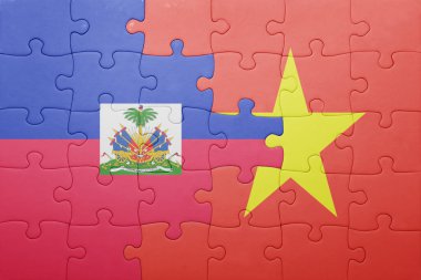 haiti ve vietnam ulusal bayrak ile bulmaca