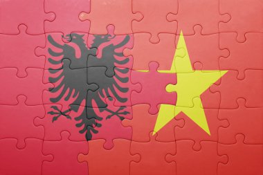 Arnavutluk ve vietnam ulusal bayrak ile bulmaca