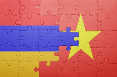 Ermenistan ve vietnam ulusal bayrak ile bulmaca