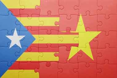 Katalonya ve vietnam ulusal bayrak ile bulmaca