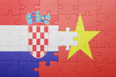 Hırvatistan ve vietnam ulusal bayrak ile bulmaca