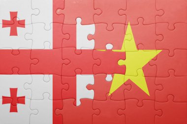 Gürcistan ve vietnam ulusal bayrak ile bulmaca