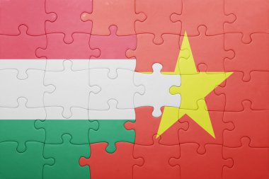 Macaristan ve vietnam ulusal bayrak ile bulmaca