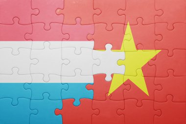 Lüksemburg ve vietnam ulusal bayrak ile bulmaca