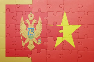 Karadağ ve vietnam ulusal bayrak ile bulmaca