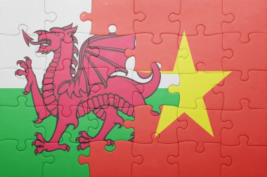 Galler ve vietnam ulusal bayrak ile bulmaca