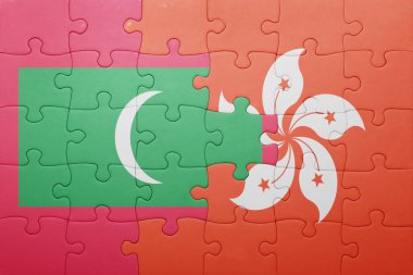Maldivler ve hong kong bayrağı ile bulmaca 