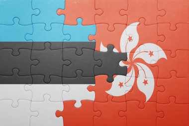 Estonya ve hong kong bayrağı ile bulmaca 