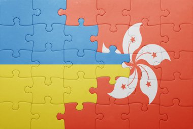 Ukrayna ve hong kong bayrağı ile bulmaca 