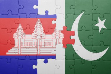 pakistan ve Kamboçya Ulusal bayrak ile bulmaca