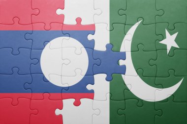 pakistan ve laos ulusal bayrak ile bulmaca