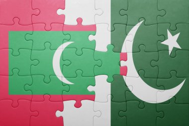 pakistan ve Maldivler ulusal bayrak ile bulmaca