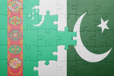pakistan ve Türkmenistan ulusal bayrak ile bulmaca
