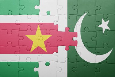 pakistan ve Surinam ulusal bayrak ile bulmaca