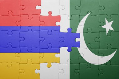 pakistan ve Ermenistan Ulusal bayrak ile bulmaca