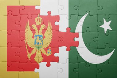 pakistan ve Karadağ ulusal bayrak ile bulmaca