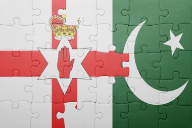 pakistan ve Kuzey İrlanda ulusal bayrak ile bulmaca