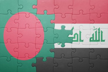 Bulmaca bangladesh ve Irak Ulusal bayrak ile