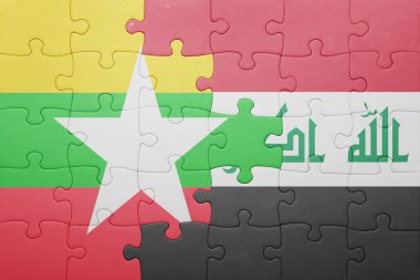 myanmar ve Irak Ulusal bayrak ile bulmaca