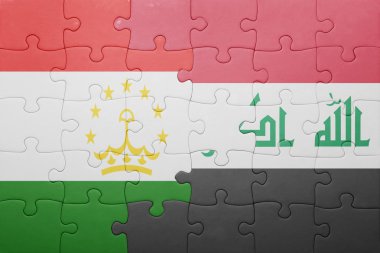 Tacikistan ve Irak Ulusal bayrak ile bulmaca