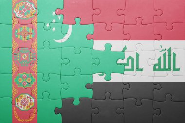 Türkmenistan ve Irak Ulusal bayrak ile bulmaca