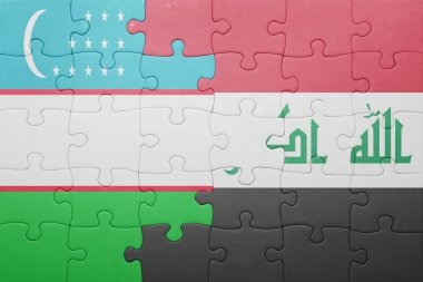 Özbekistan ve Irak Ulusal bayrak ile bulmaca