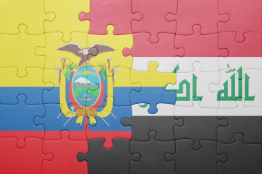 Ekvador ve Irak Ulusal bayrak ile bulmaca