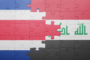 Kosta Rika ve Irak Ulusal bayrak ile bulmaca