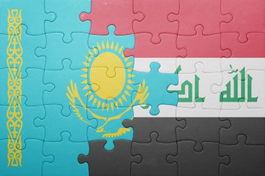 Kazakistan ve Irak Ulusal bayrak ile bulmaca