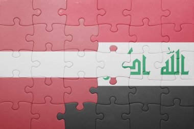 Letonya ve Irak Ulusal bayrak ile bulmaca