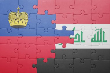 liechtenstein ve Irak Ulusal bayrak ile bulmaca