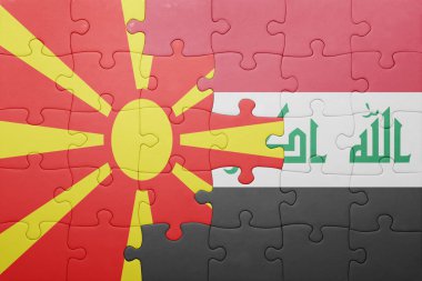 Makedonya ve Irak Ulusal bayrak ile bulmaca