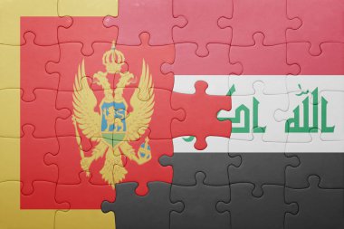 Karadağ ve Irak Ulusal bayrak ile bulmaca