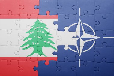 Lübnan ve nato ulusal bayrak ile bulmaca